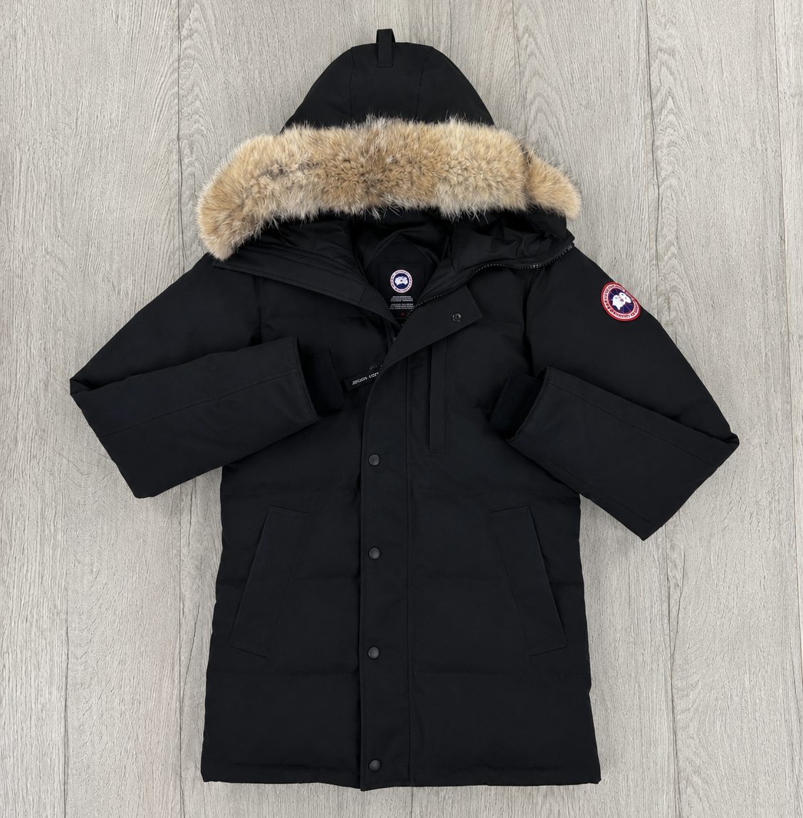Canada Goose Men’s Black Carson Parka Jacket With Fur - Small Fusion